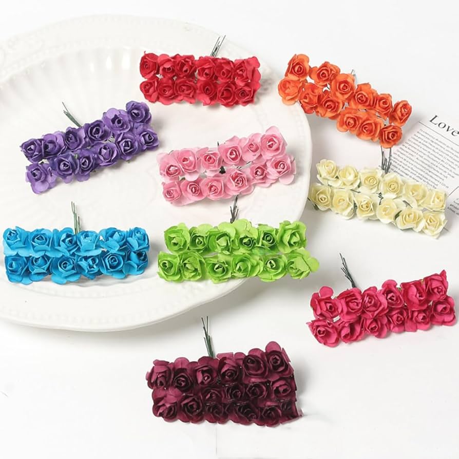 Mini rosas falsas docena